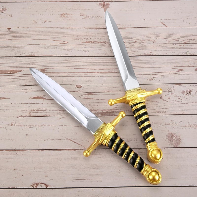 Hapdream 15" Fake Foam Swords Martial Arts Weapons, Realistic Dagger Knife Toy, Foam Short Sword Prop for Play Fighting and Assassins Costume Accessory - Image 3
